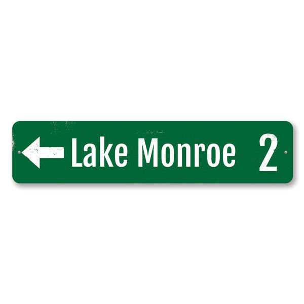 Lizton Sign Shop Inc Lake Directional Mileage Custom Aluminum Sign